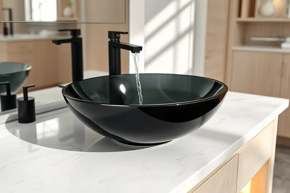 Idea 7: Statement Black Vanity and Sink