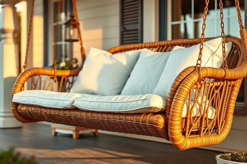 3. Coastal Rattan or Wicker Swings
