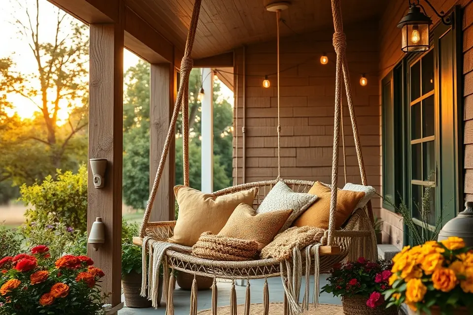 4. Bohemian Macrame Swing