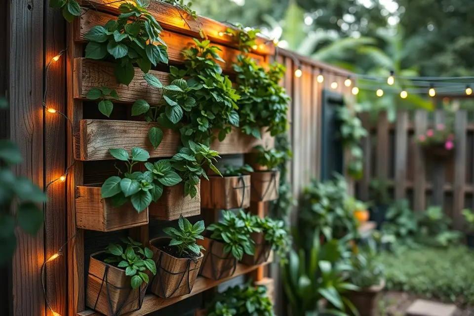 5. Creative Pallet Planter Lights