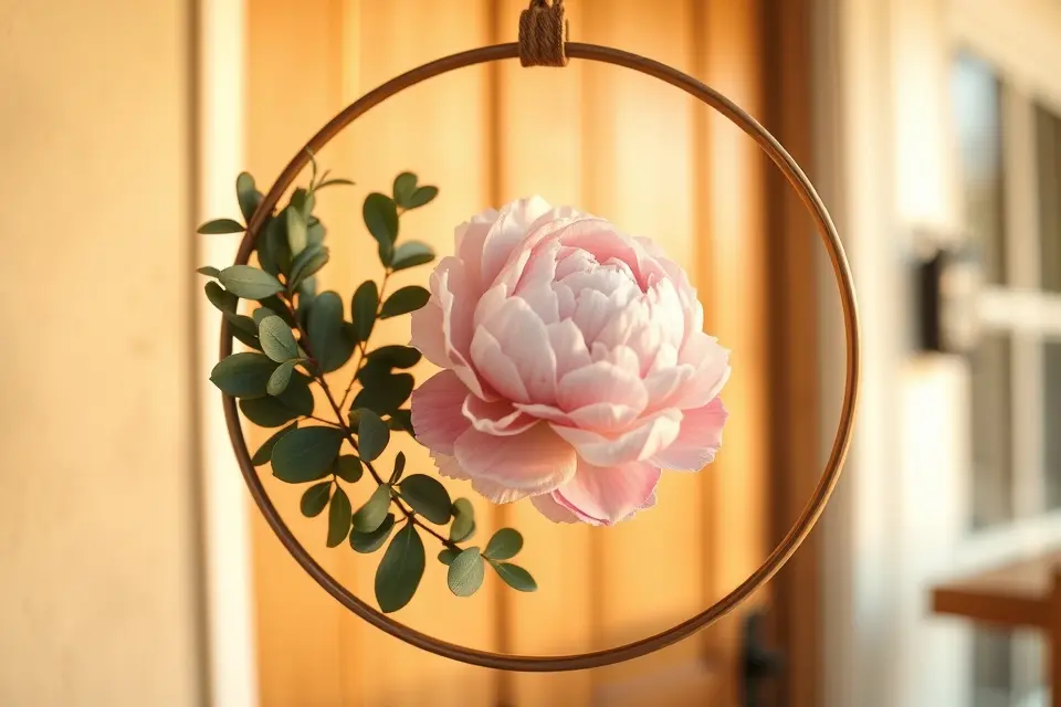 7. Modern Minimalist Hoop Wreath