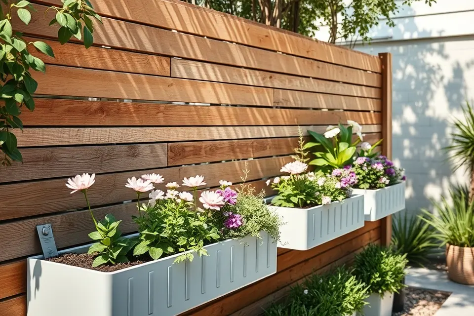 8. Privacy Walls with Integrated Planters
