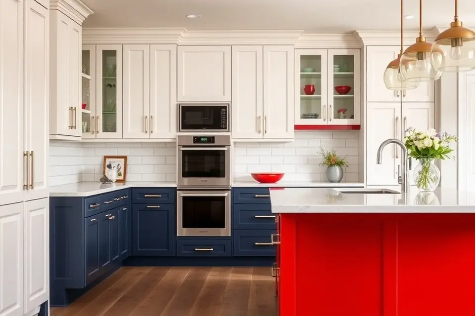 Bold Color Accents & Two-Tone Cabinetry