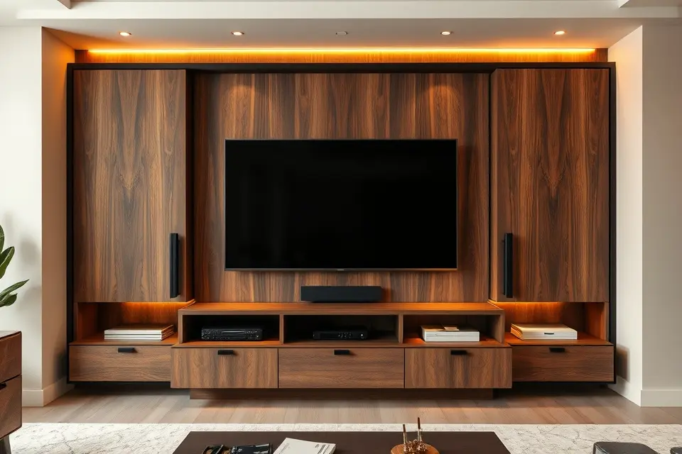 Idea 1: Sleek Built-In Media Console