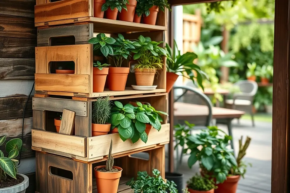 Idea 15: DIY Plant Stands from Crates