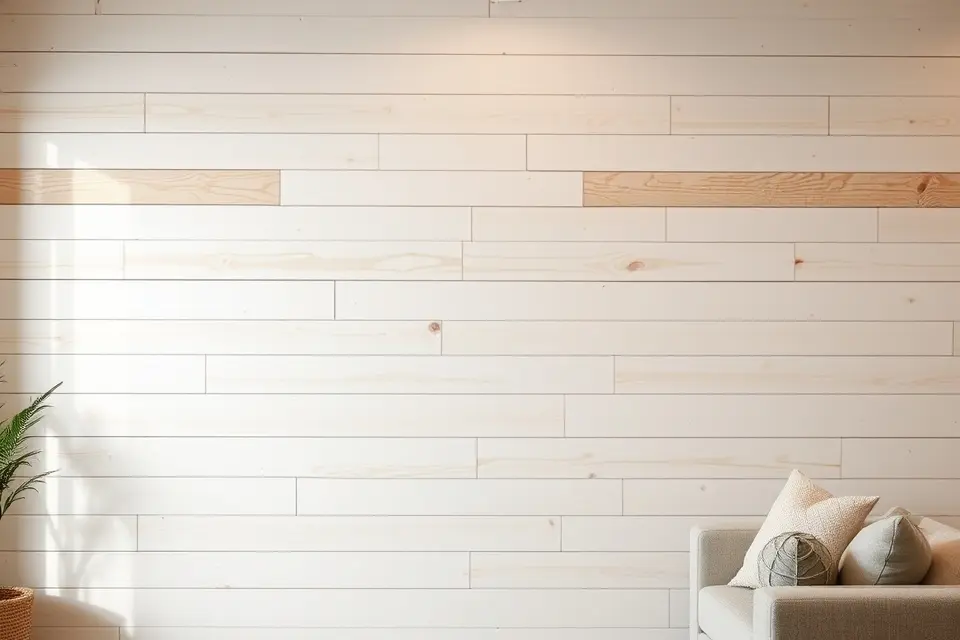Idea 15: Design a Faux Shiplap Wall Using Plywood Strips