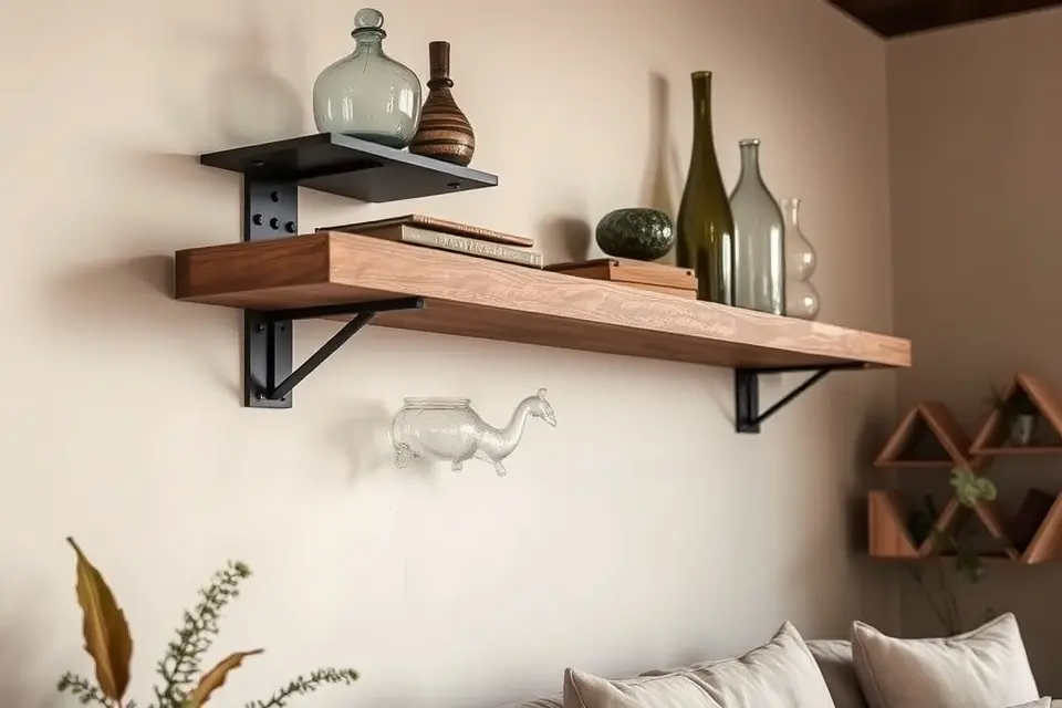 Idea 2: Install Stylish Floating Shelves