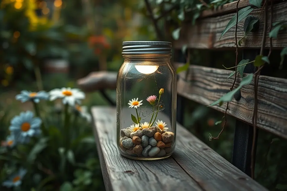 Idea 2: Mason Jar Solar Lights