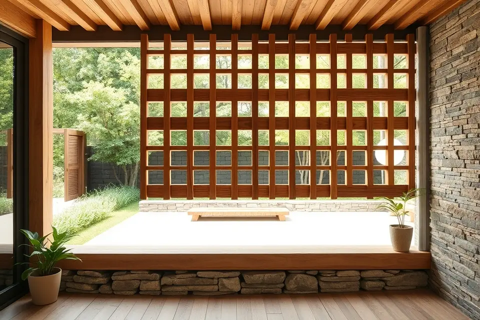 Idea 3: Modern Wood Slat Walls