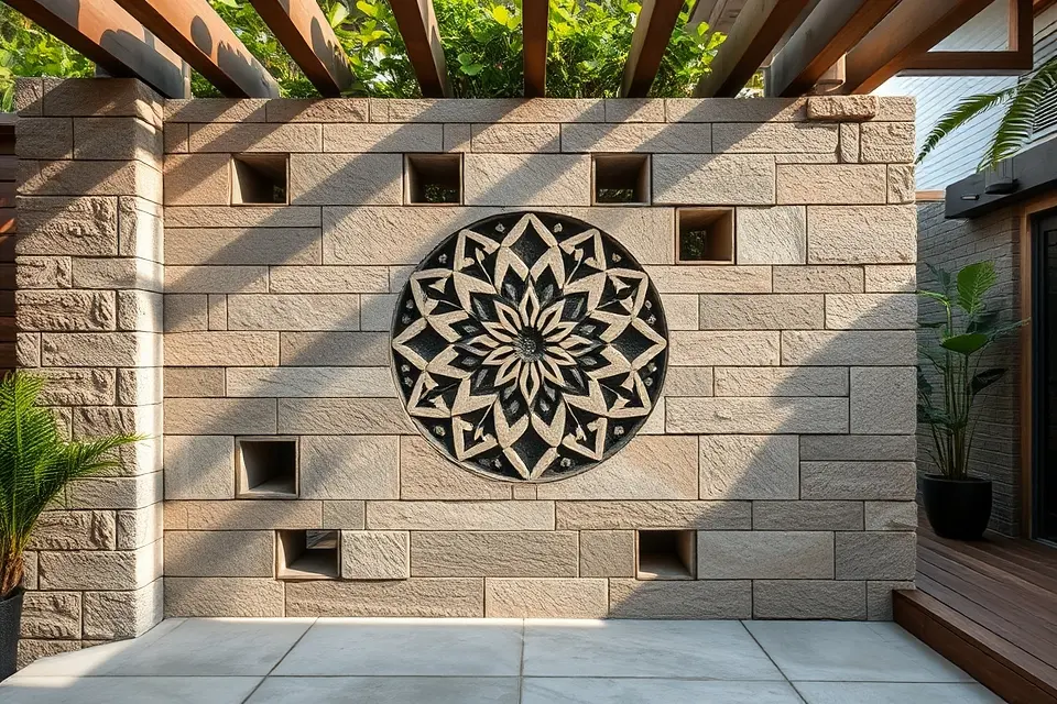 Idea 5: Artistic Concrete Block Walls