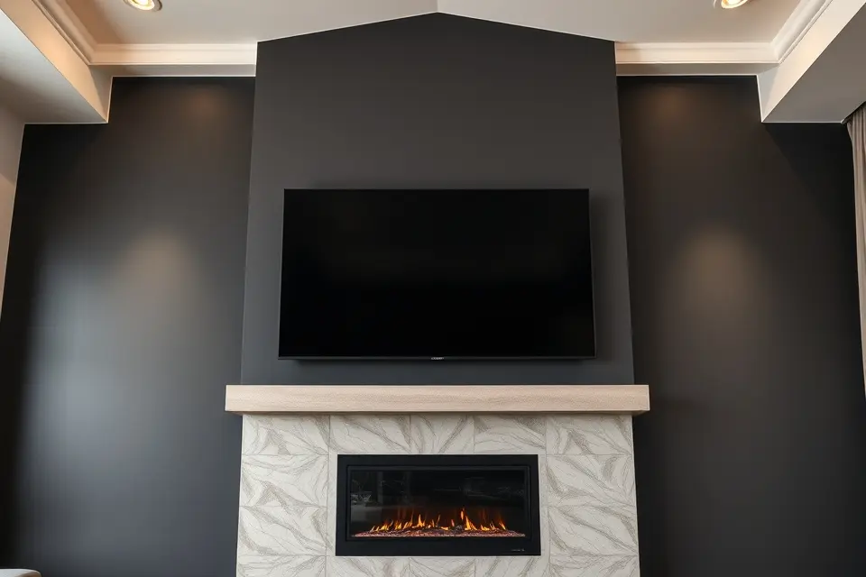 Idea 5: TV Above a Modern Fireplace