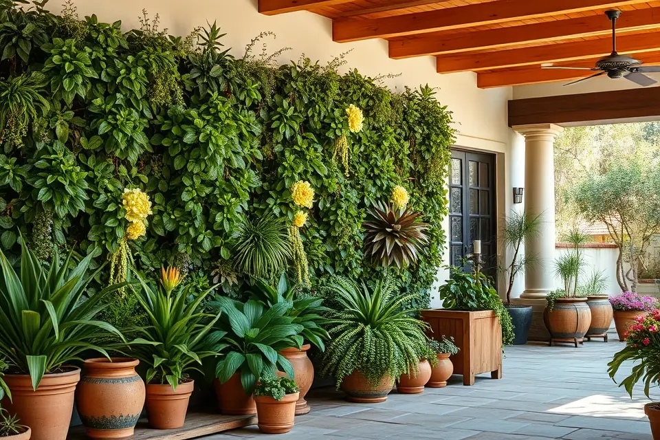 Idea 7: Lush Vertical Garden & Greenery Wall