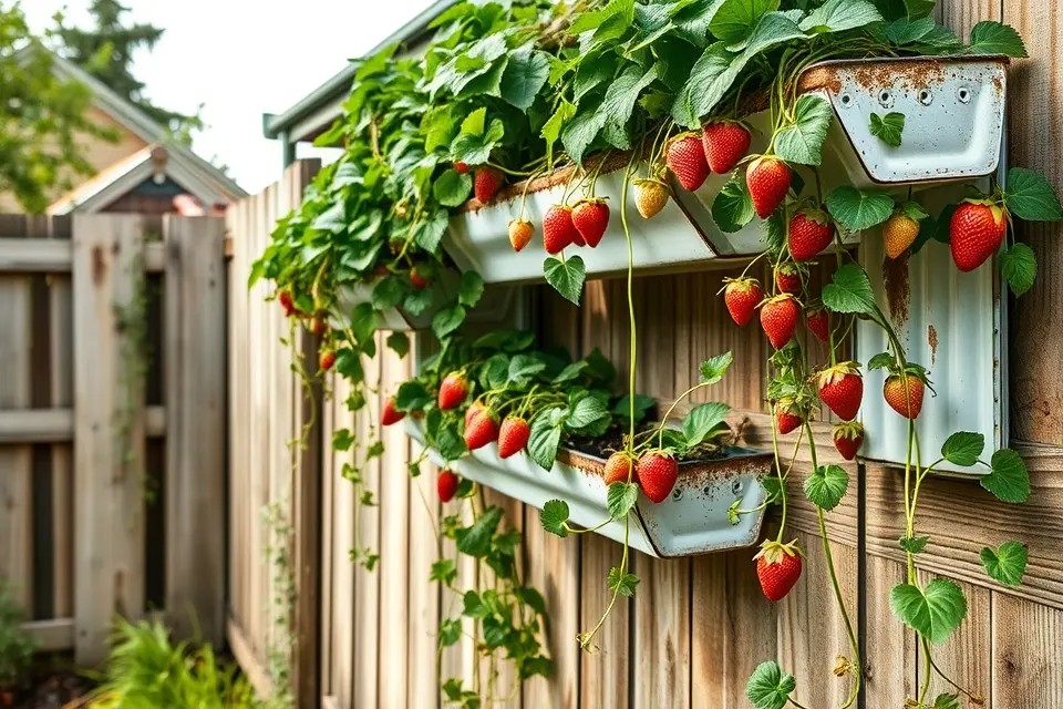 Idea 7: Repurposed Gutter Planters