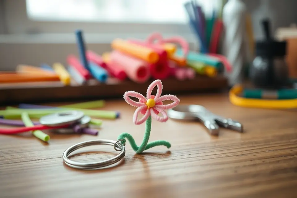 Idea 9: Charming Flower Keychains
