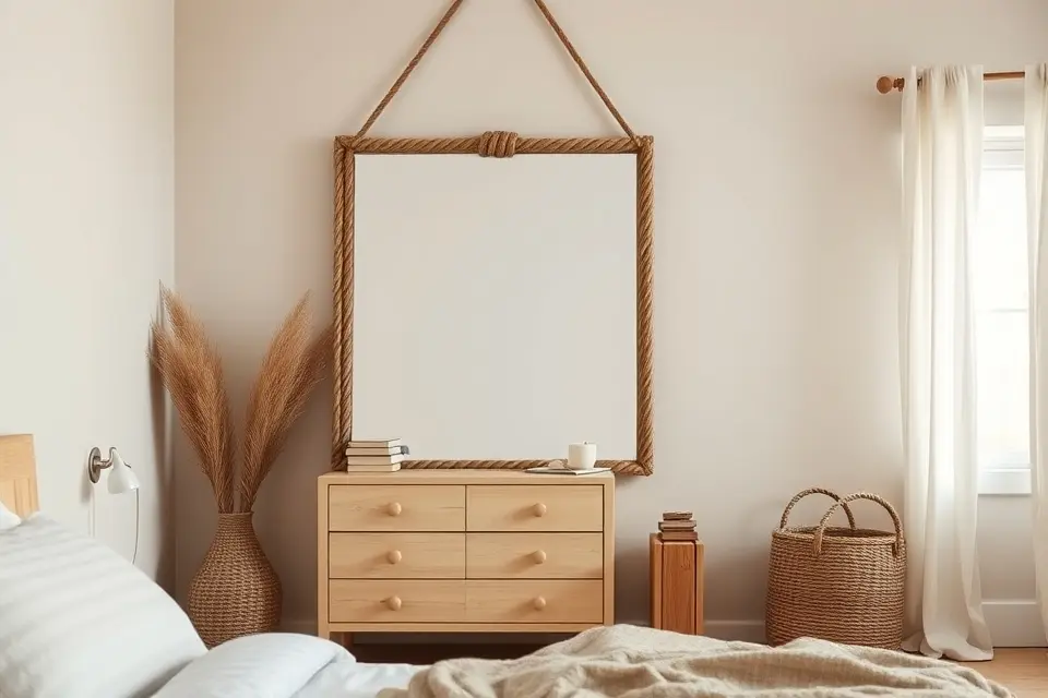 Idea 9: Create a Rope-Wrapped Mirror Frame