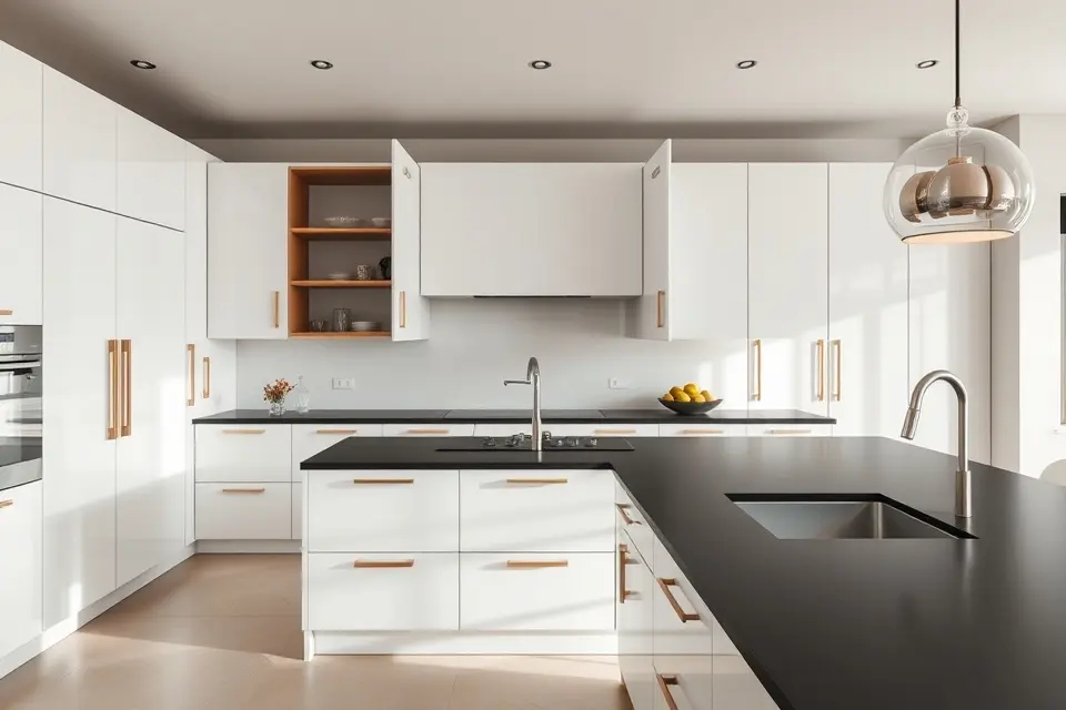 Sleek, Handleless Cabinetry