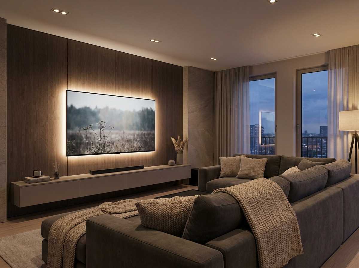Idea 7: Backlit TV Wall for Ambiance
