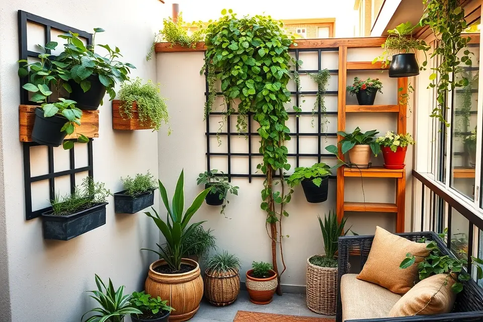 1. Go Vertical with Green Walls & Planters