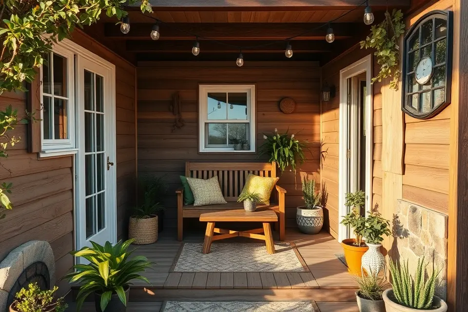 Integrate Natural Elements like Wood & Stone Accents