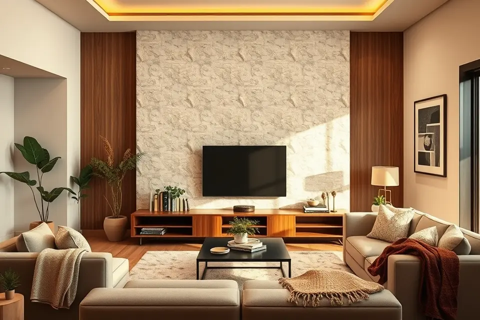 Introduce Textured Backdrops (Stone/Wood Veneer)