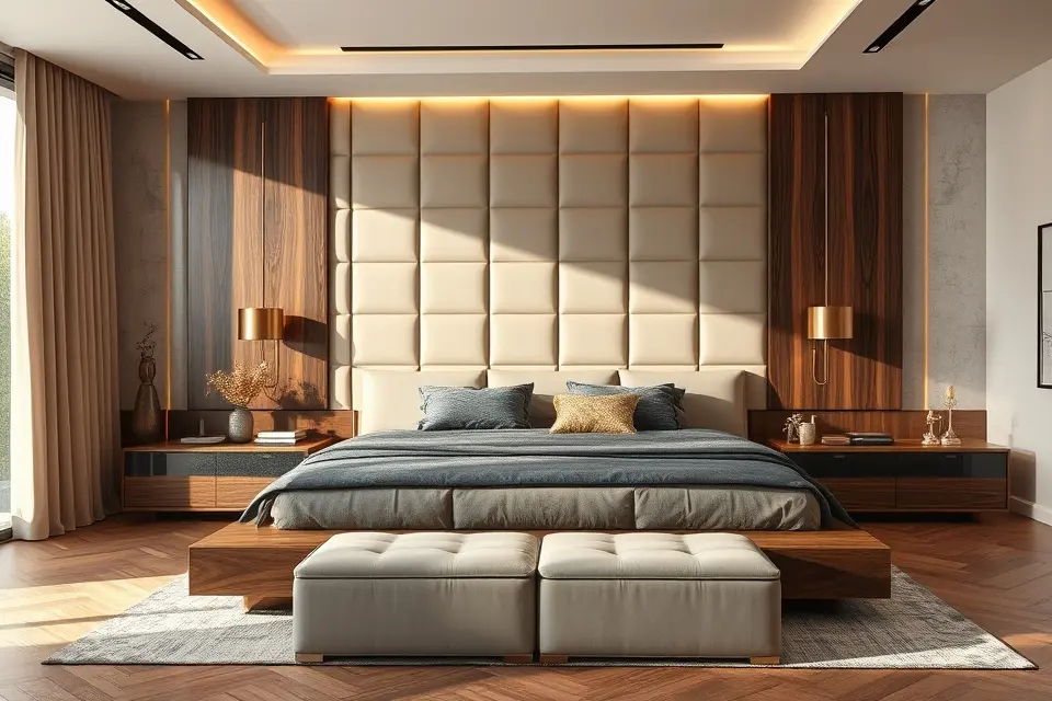The Grand Statement Headboard: Modern Panels & Artful Walls