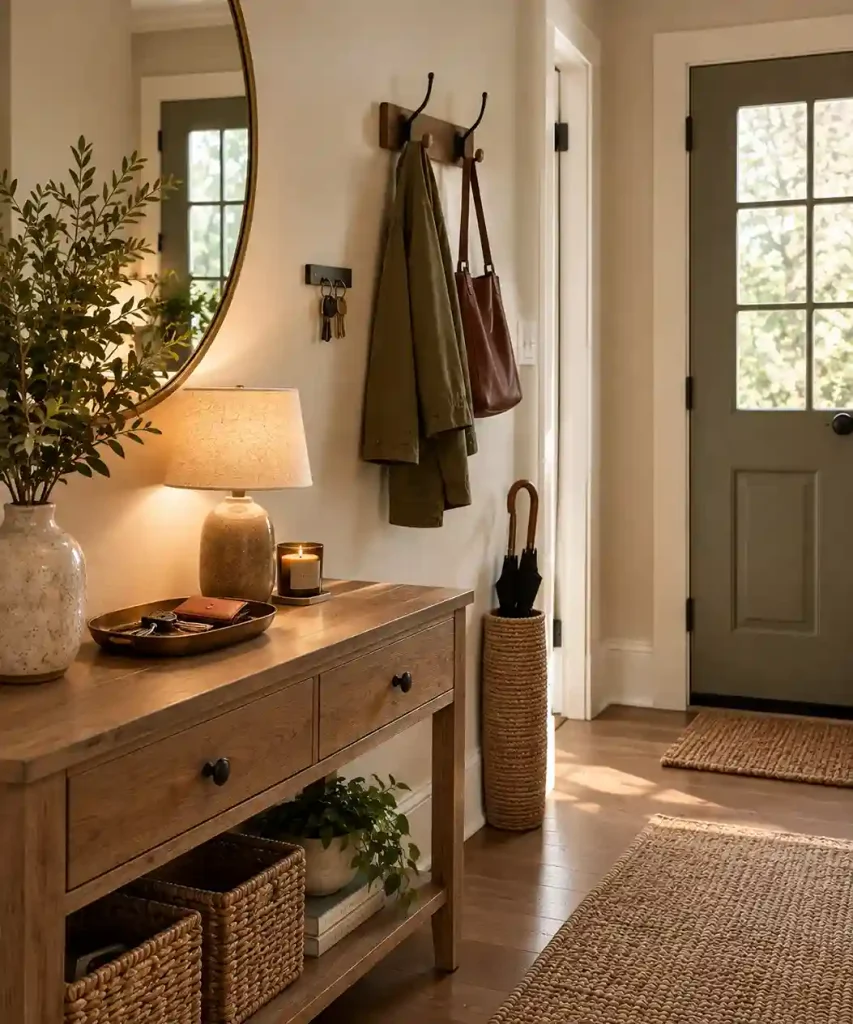 Wall Hook and Tray for essentials at the etryway idea