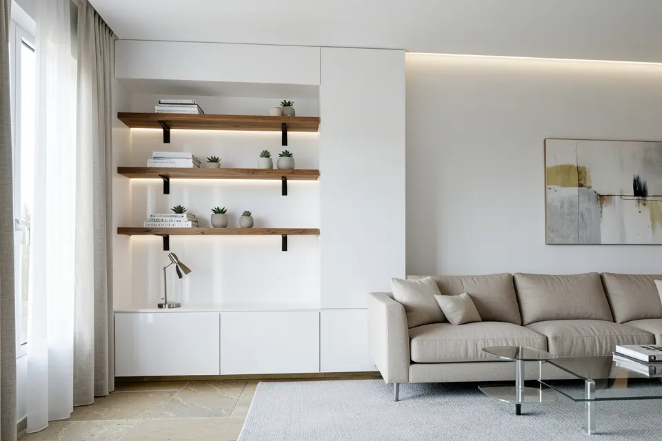 Integrated Floating Shelves & Built-ins