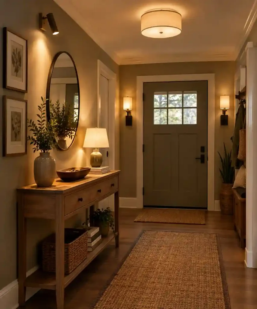 Layered Lighting That Works at the entryway of home