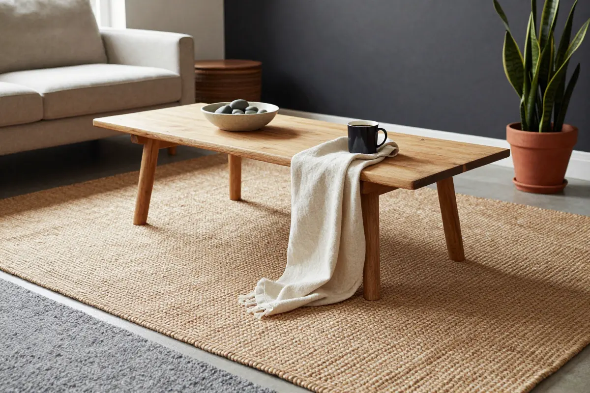 1. Anchor the Room with an Oversized Flatweave Rug