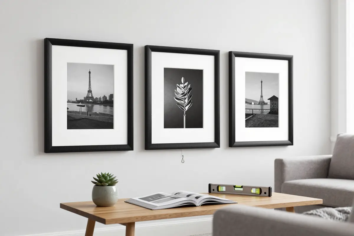 6. Build a Low-Profile Gallery Wall Using Matable Ribbed Frames